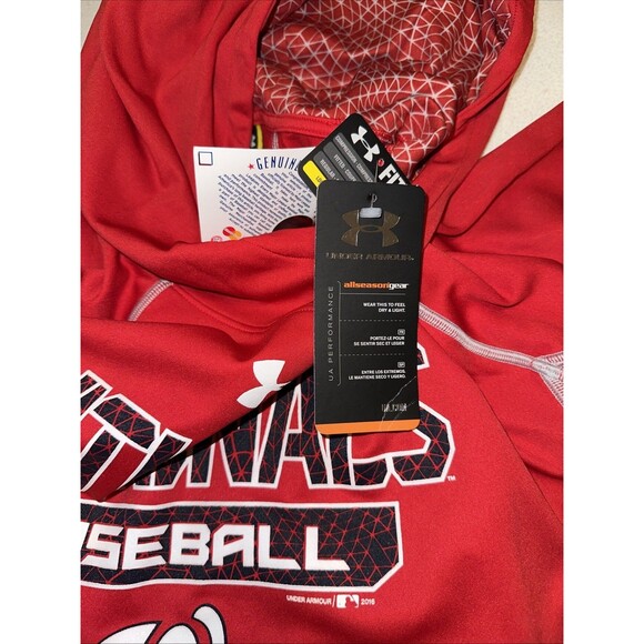 Washington Nationals Hoodie Mens XL Loose Sweatshirt Red Under Armour NWT - Picture 8 of 16